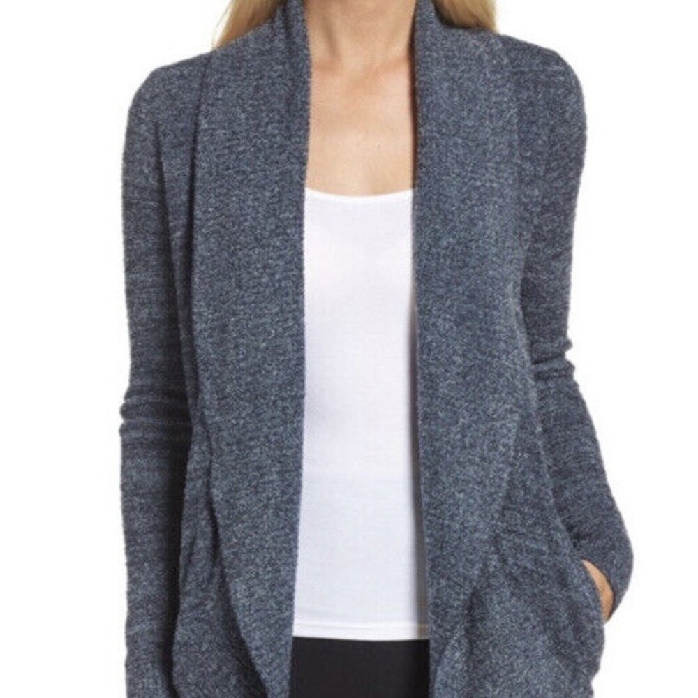 Barefoot Dreams Dark‎ Grey Circle Cozychic Lite Cardigan